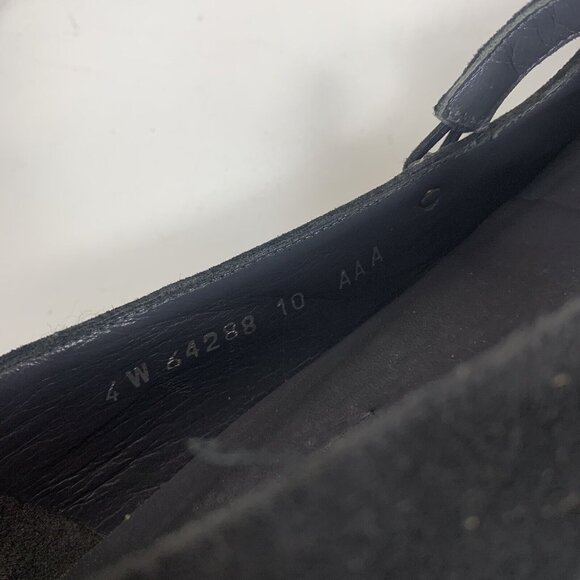 Vintage Stuart Weitzman 10 AAA Shoes Black Square Toe Mary Janes Suede? NARROW - Picture 9 of 10